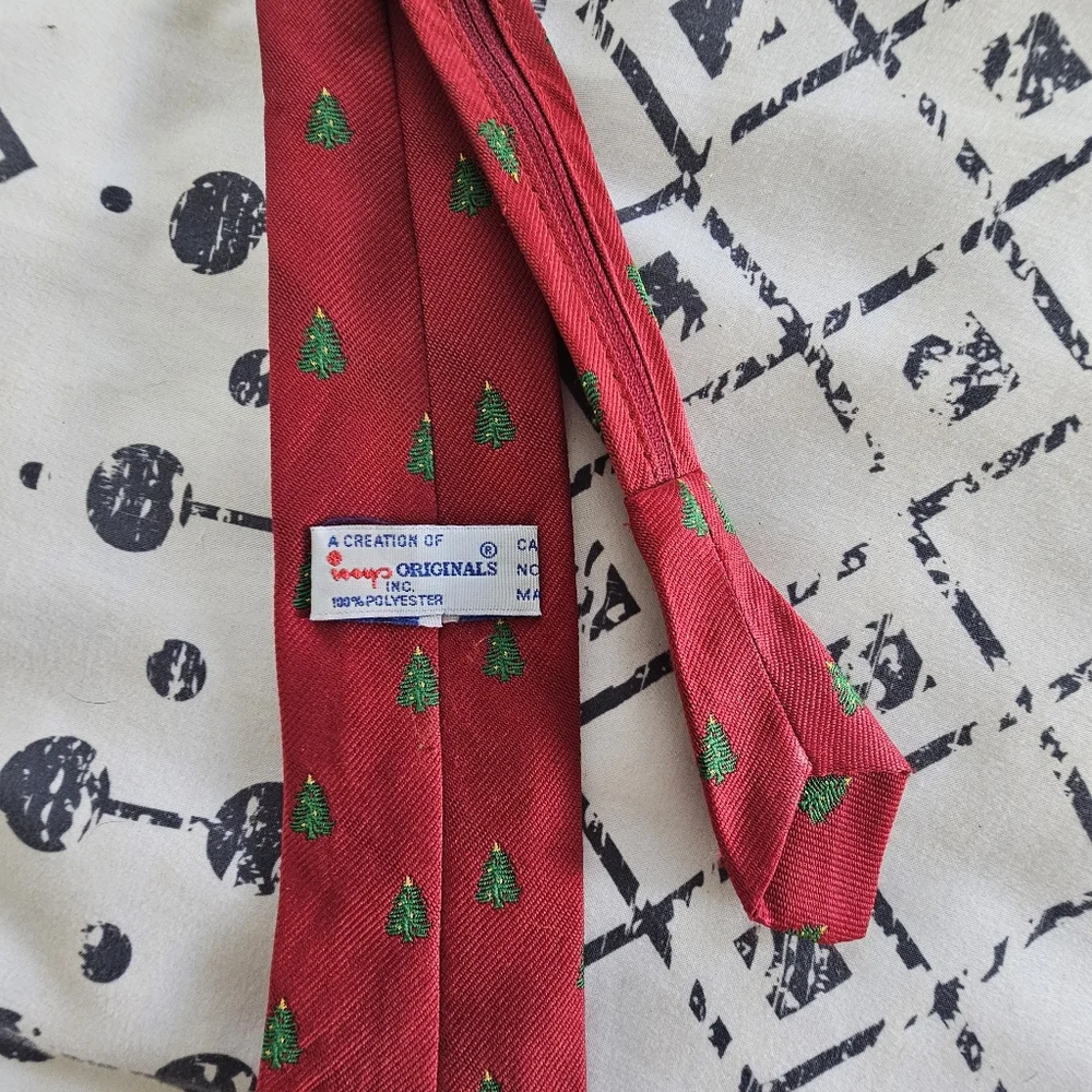 Kids Christmas Tree Patterned Adjustible Zipper Tie